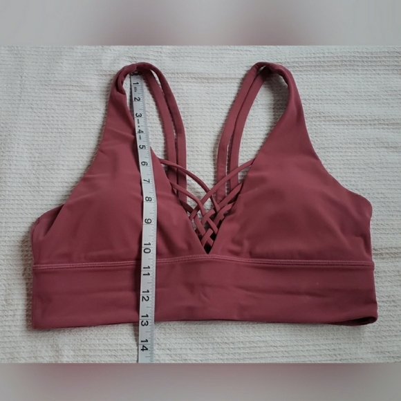 🌸Lululemon Strappy LongLine V-Neck Plunge Bra •Moss Rose🌸NWOT - Picture 5 of 11